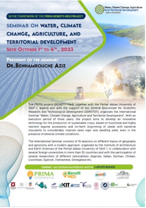 Seminar on Water, Climate Change, Agriculture, and territorial development